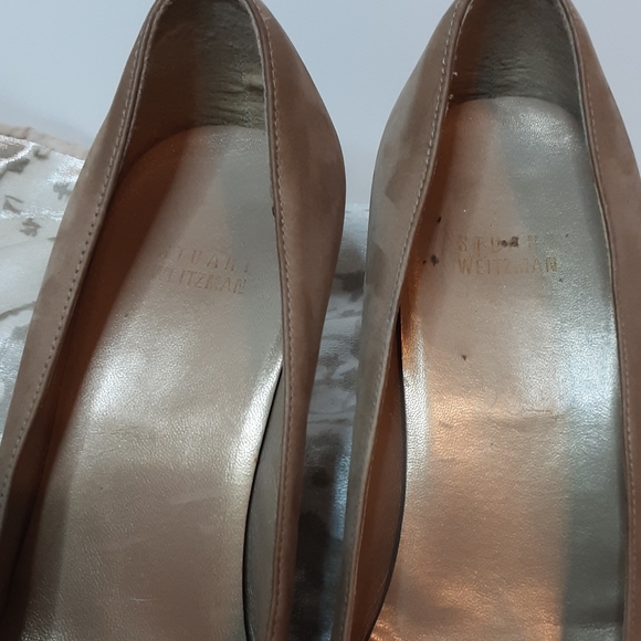 Stuart Weitzman Vintage Open Toe Suede Pump Size 9.5. - Picture 5 of 14